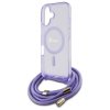 Guess GUHMP16SHCTSGNSU iPhone 16 6.1    fioletowy/purple hardcase Crossbody Cord Script MagSafe
